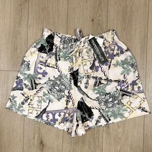 Tape Measure NY Vintage Baroque Architectural Print Shorts Saks Fifth Avenue L